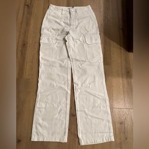 Zara white flared cargo pants